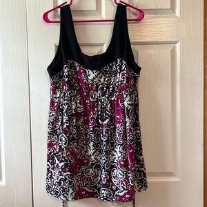 Faded glory sleeveless print top with ties. 2X